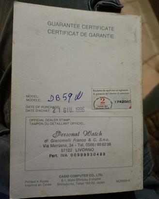 Guida uso casio module 1252 (orologio)1996 + Passp
