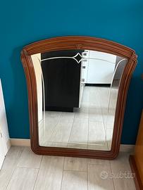 Specchio anni 70 in legno pieno