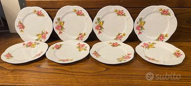 Servizio 8 piatti dolce Begonia Shelley England