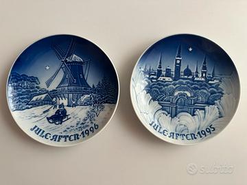 Set di due piatti da parete porcellana Copenhagen