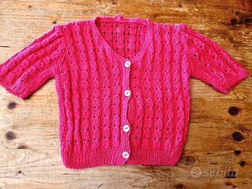 Cardigan neonata vintage fatto a mano