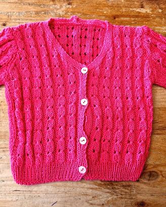 Cardigan neonata vintage fatto a mano