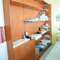 Scaffalatura mobile retrobancone