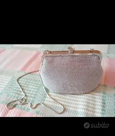 Pochette Argento con Strass