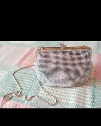 Pochette Argento con Strass