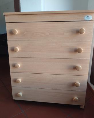 Cassettiera PALI per cameretta in legno naturale 