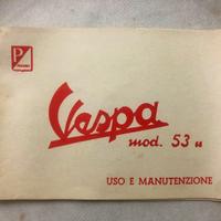 LIBRETTO USO E MANUTENZIONE PIAGGIO VESPA mod.53u