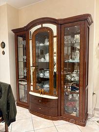 Vetrina per salone anni 90 in legno massello