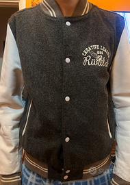 Giacca college uomo grigia e bianca