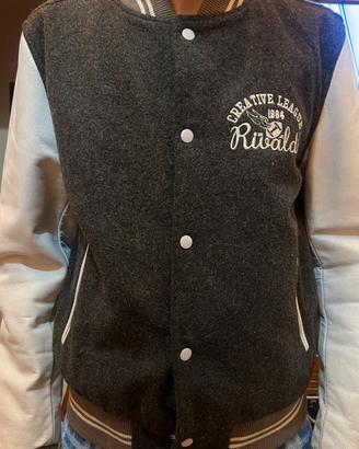 Giacca college uomo grigia e bianca