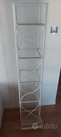 scaffale in ferro e vetro