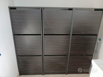 BISSA n. 3 pezzi scarpiera marrone-nero