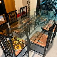 tavolo in cristallo e 6 sedie