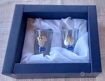 Coppia Bicchieri Liquore Grappa Creazioni Argento 