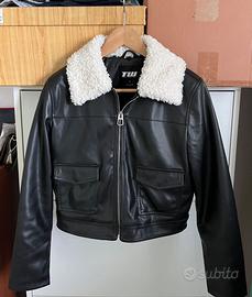 Giacca Tally Weijl in Pelle Sintetica Nero Bianca