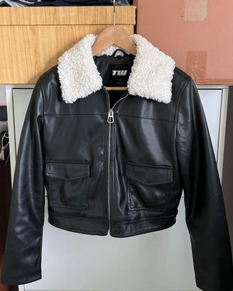 Giacca Tally Weijl in Pelle Sintetica Nero Bianca