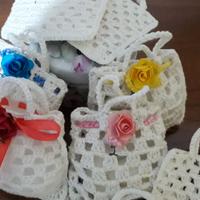 10 bomboniere uncinetto portaconfetti