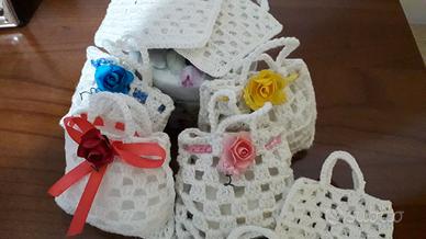 10 bomboniere uncinetto portaconfetti