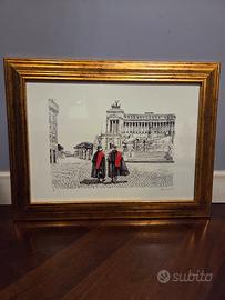 serigrafia carabinieri " Piazza Venezia"