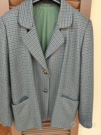 Blazer pied‑de‑poule verde/marrone scuro