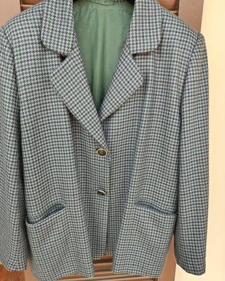 Blazer pied‑de‑poule verde/marrone scuro