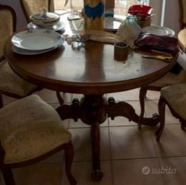 Tavolo soggiorno e sedie anni 60