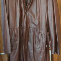 cappotto in pelle marrone 