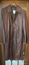 cappotto in pelle marrone 