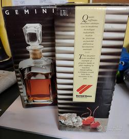 Set bottiglie vetro liquore Bormioli gemini nuove