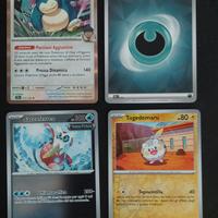 Carte Pokemon set 4 carte solo sbustate