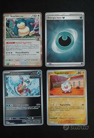 Carte Pokemon set 4 carte solo sbustate