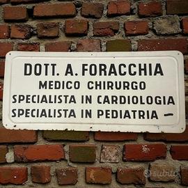 Antica grande insegna d’epoca 90 cm medica