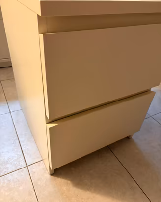 Comodino ikea bianco due cassetti
