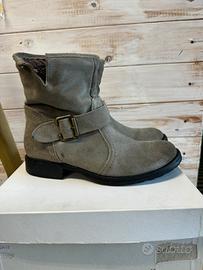 Stivaletti biker pelle scamosciata grigi 39