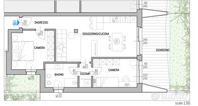 Rovereto- Trilocale a piano terra