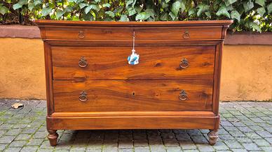 Comò cassettone antico cappuccino in noce con gola