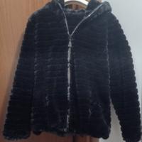 giacca con cerniera, cappuccio e tasche laterali 