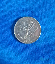 Una 1 Lira e due 2 lire del 1954 storiche antiche