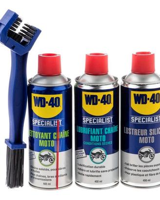 Kit manutenzione catena moto WD-40 + lucidante