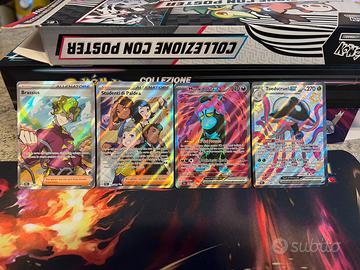 Set di 4 carte Pokémon full art originali