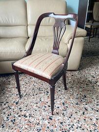 Sedie vintage imbottite rivestite in raso