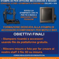 STAMPANTE 3D E CORSO FORMAZIONE PER  CICLOFFICINA