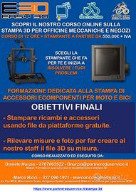 STAMPANTE 3D E CORSO FORMAZIONE PER  CICLOFFICINA
