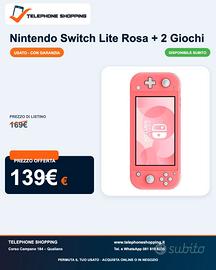 Nintendo Switch Lite Rosa + 2 Giochi