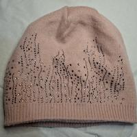 cuffia in lana rosa cipria
