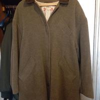 Cappotto soprabito lungo uomo XL pura lana marrone