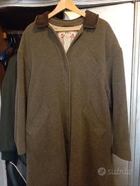 Cappotto soprabito lungo uomo XL pura lana marrone