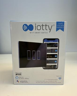 iotty interruttore smart WiFi 3 tasti nero nuovo