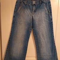 Blue jeans vintage donna palazzo vita bassa Klen