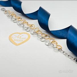 Bracciale Acciaio Monella Bijoux argento oro